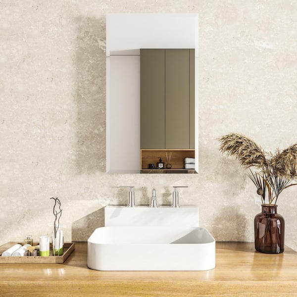 Xzkai 15 in. W x 26 in. H Rectangular Medicine Cabinet with Mirror