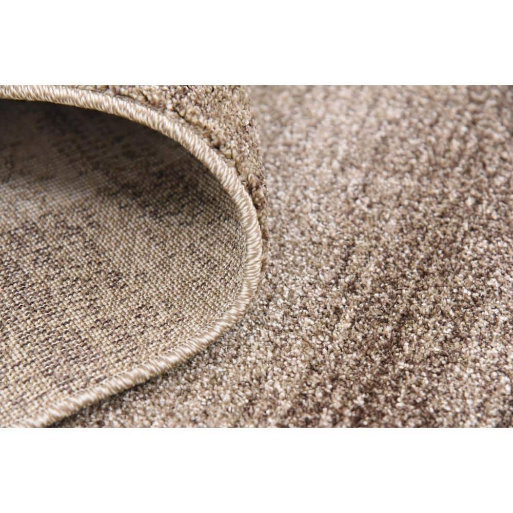 Angelica Light Brown & Ivory Tufted Synthetic Area Rug 9' x 12'