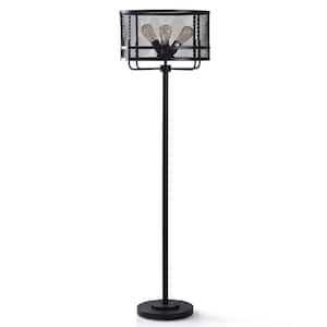 CIPACHO 65.01 in. Brown 1-Light Lantern Smart Floor Lamp with