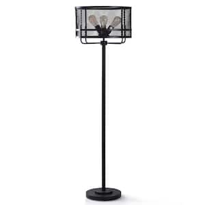 CIPACHO 65.01 in. Brown 1-Light Lantern Smart Floor Lamp with Remote Control  and APP, Tall Standing Lamp with Rattan Lampshade ZZ1430YC19 - The Home  Depot