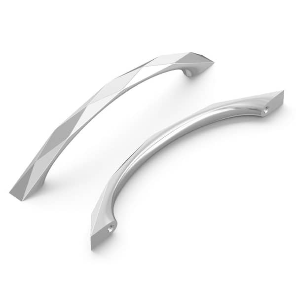 HICKORY HARDWARE Karat Collection Cabinet Pull 5-1/16 in. (128 mm) Center to Center Chrome Finish Modern Zinc Arch Pull (1-Pack)