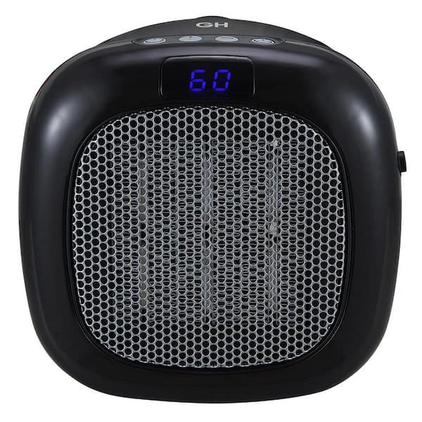 Digital 750-Watt Portable 5" Plug-in Ceramic Wall Outlet Electric Space Heater with Remote Control & Safety Protection