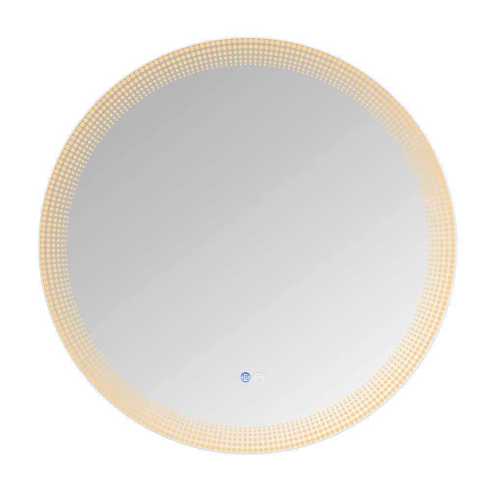 30 in. W x 30 in. H Round Frameless Anti-Fog Wall LED Bathroom Vanity Mirro