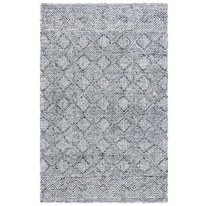 Ebony Silver/Black 4 ft. x 6 ft. Floral Area Rug