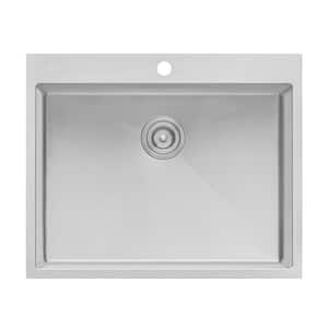 Topmount Laundry Utility Sink 27 x 22 x 12 inch Rounded Corners Deep 16 Gauge Stainless Steel