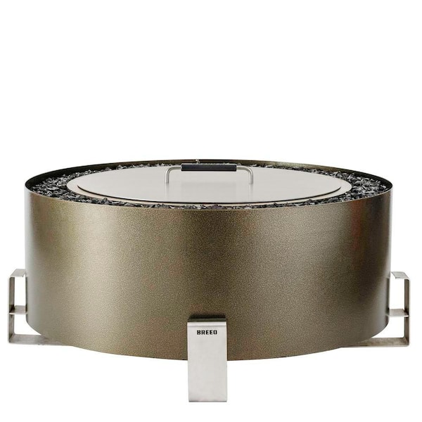 Breeo Luxeve Bronze Vein with Amber Brown Glass Smokeless Fire Pit