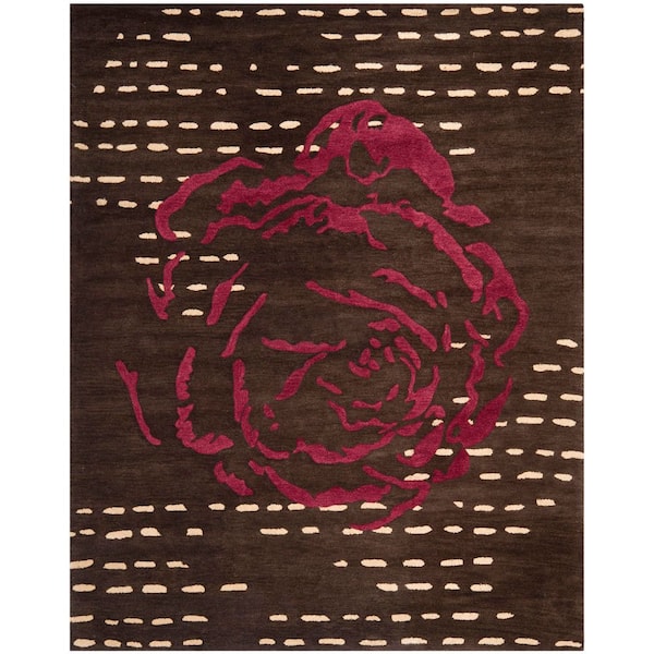 Wyndham 8 ft. x 10 ft. Charcoal/Red Rose Dash Area Rug