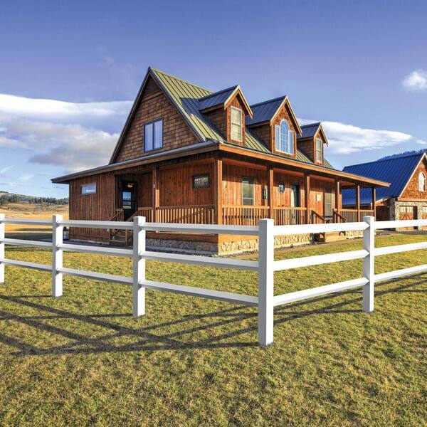 Barrette Outdoor Living 5 in. x 5 in. x 84 in. White Vinyl Fence End/Gate Post