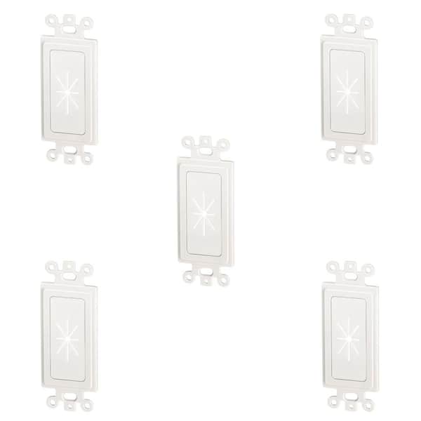 Commercial Electric 1-Gang Flexible Decor Insert, White (5-Pack)