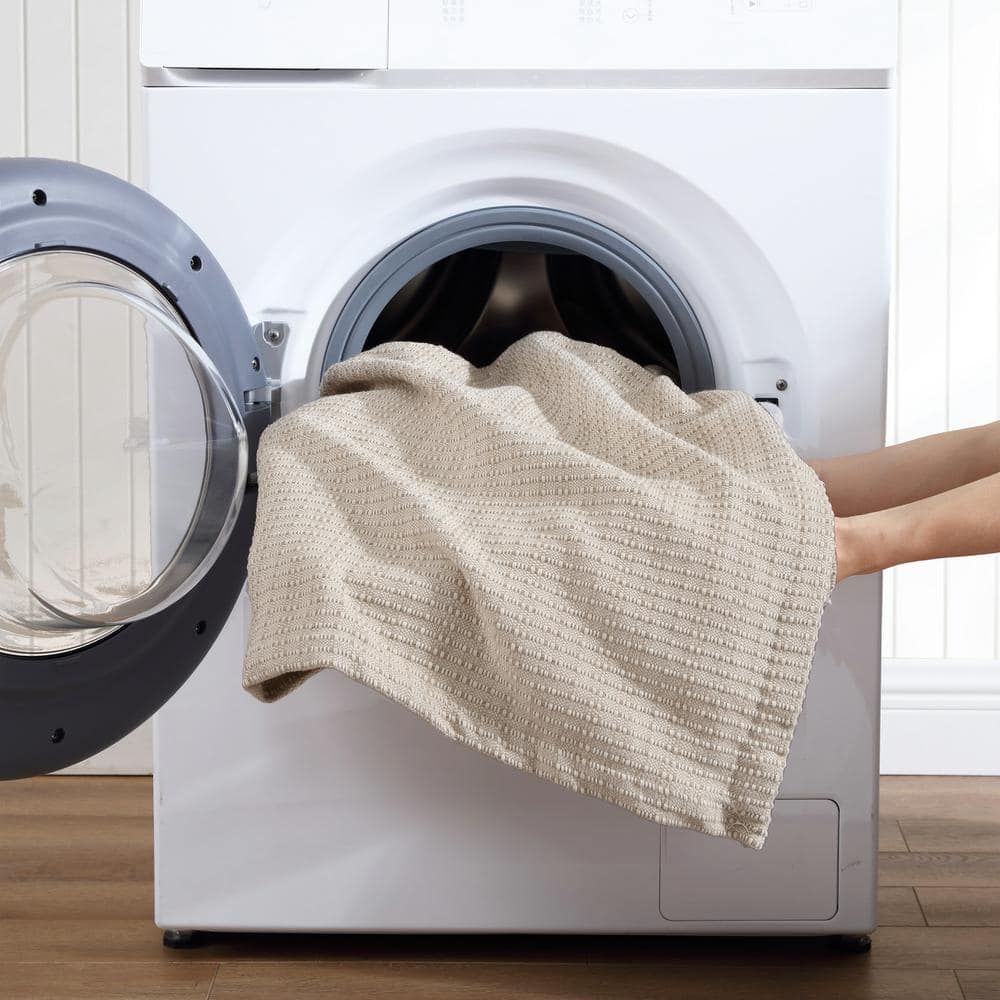 King Size Light Brown Cotton Reversible Blanket