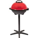 2-In-1 Outdoor Electric Grill in Red/Black