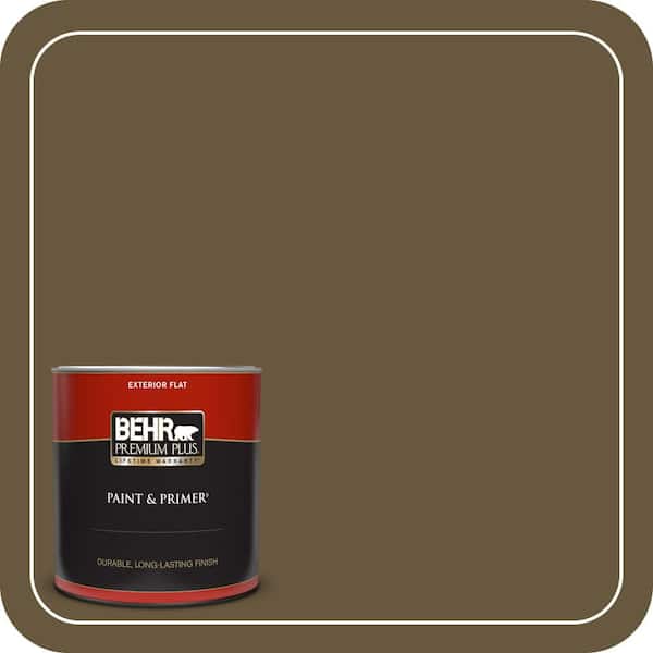 BEHR PREMIUM PLUS 1 qt. #PPU7-01 Moss Stone Flat Exterior Paint & Primer