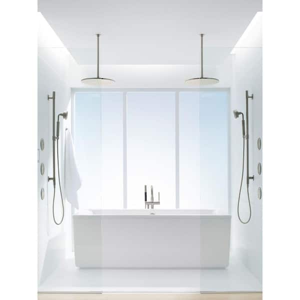 12 in. Ceiling Mount Shower Arm in Brushed Nickel