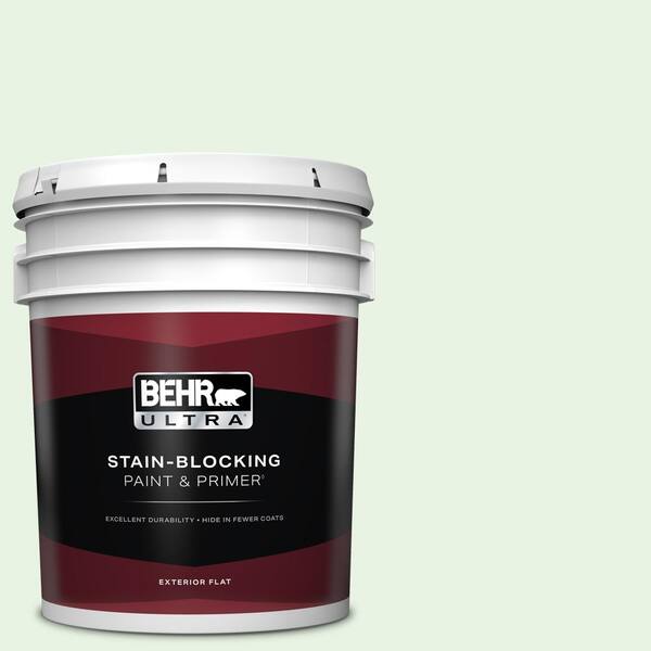 BEHR ULTRA 5 gal. #450C-1 Dinner Mint Flat Exterior Paint & Primer