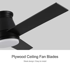 Atalanta 48 in. Indoor Lowe Profile Black Ceiling Fan with Dimmable Integrated LED and Remote Control