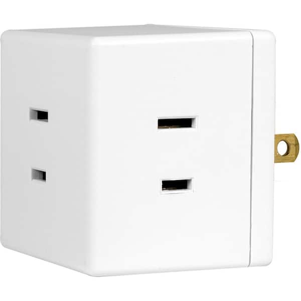 GE 3-Outlet Polarized Tap, White