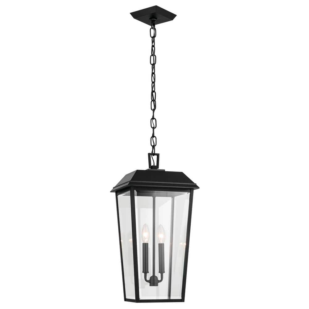 KICHLER Mathus 22 in. 2-Light Textured Black Traditional Outdoor Porch ...