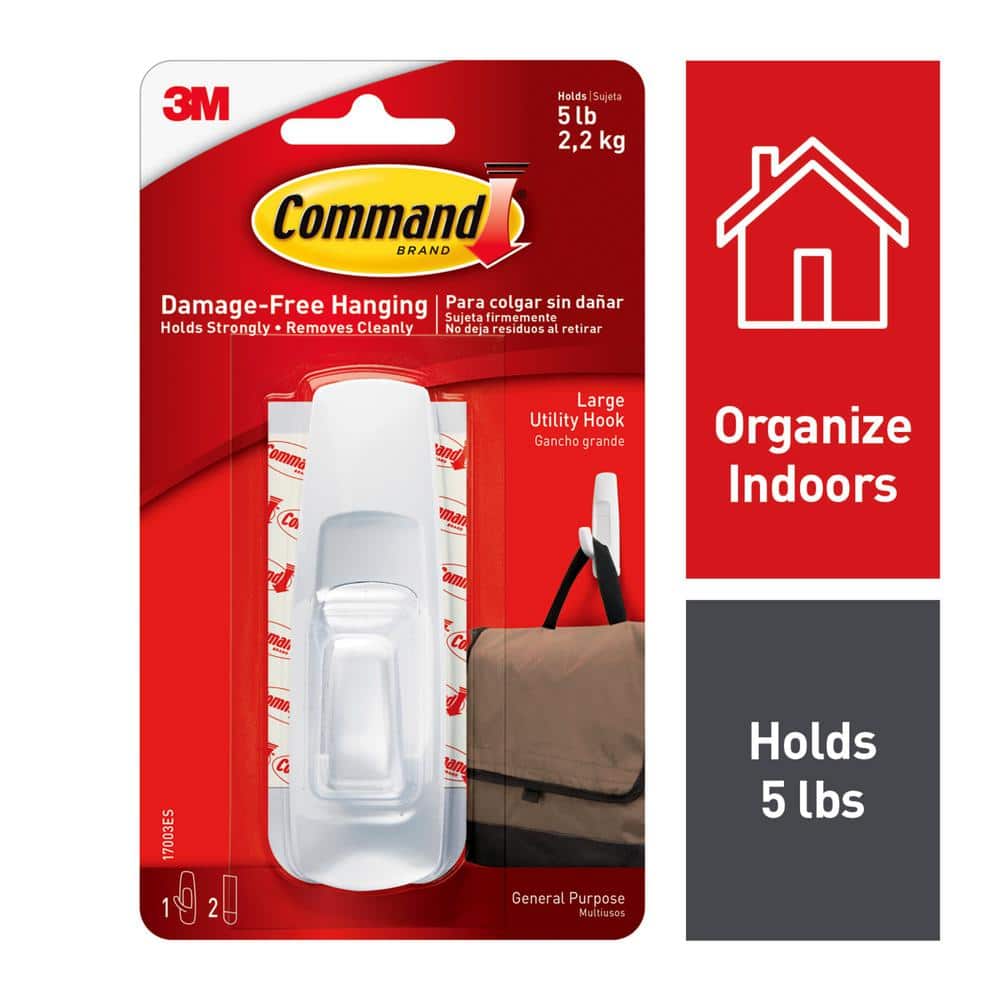 Command 1.9 in. Command Plastic Shower Caddy Hanger with Water Resistant  Strips (1 Caddy Hanger, 2 Large Clips) BATH19-ESF - The Home Depot