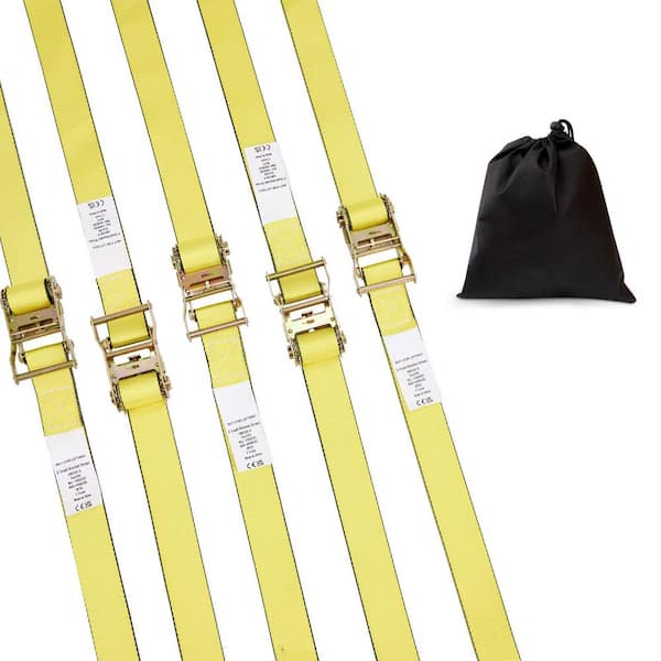 Ratchet Tie Down Straps (8PK) 4,400 lb. Break Strength E-Track Endless Ratchet with 8 Premium 2 in. x 15 ft. Tie Downs