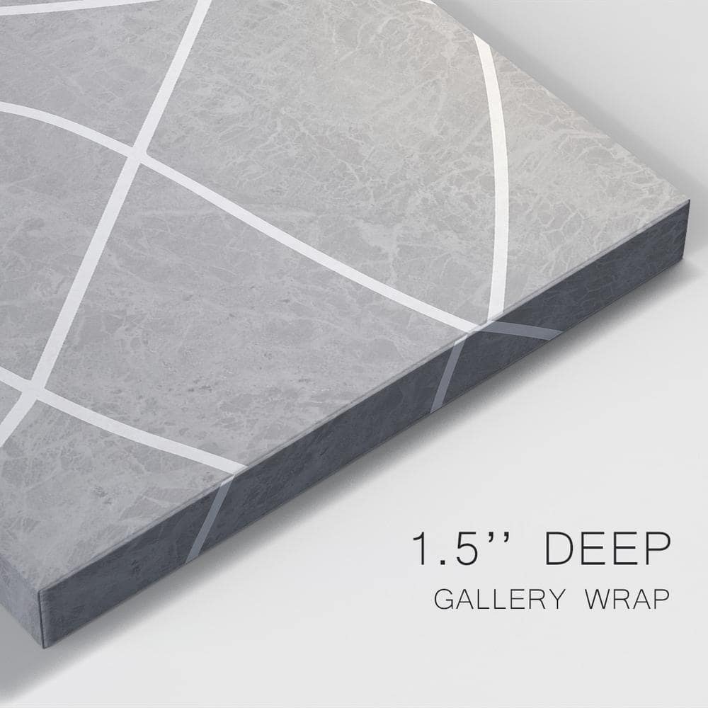 Gray Abstract Lines Gallery Wrapped Canvas Art 8'' x 12''