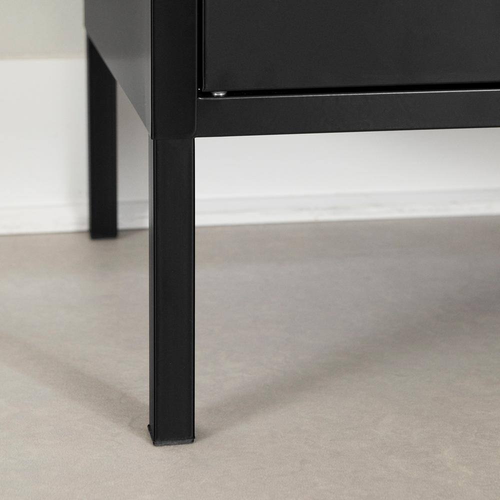 Black Metal Adjustable Shelving Kitchen Pantry Cabinet