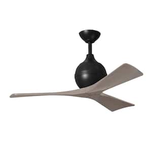 Irene-3 42 in. 6 Fan Speeds Ceiling Fan in Black with Remote and Wall Control Included