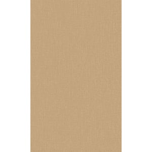 Caramel Textured Plain Textile Printed Non-Woven Paper Non-Pasted Textured Wallpaper 57 sq. ft.