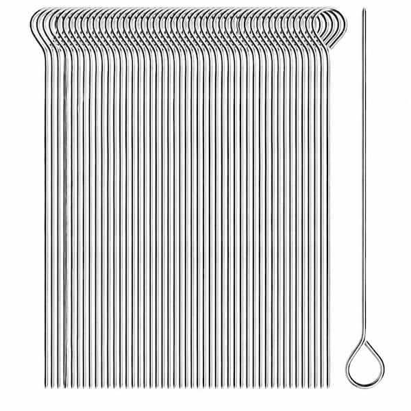 6 in. Stainless Steel Skewer Food-Grade Cocktail Sticks Reusable Glass Picks for Grilling and Appetizers 50 Pieces