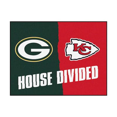 NFL Packers/Chiefs Multi-Colored 3 ft. x 3.5 ft. House Divided Area Rug