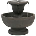 25 in. 2-Tier Streaming Falls Outdoor Waterfall Fountain