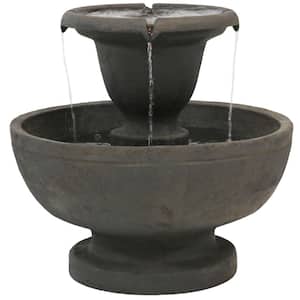 25 in. 2-Tier Streaming Falls Outdoor Waterfall Fountain