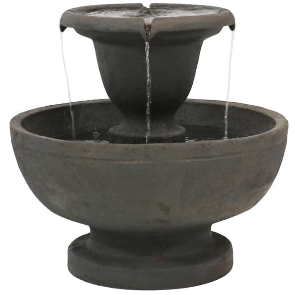 Sunnydaze 25 in. 2-Tier Streaming Falls Outdoor Waterfall Fountain