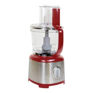 11-Cup Food Processor and Vegetable Chopper, Reversible Slice/Shred Disc, 500W, Red