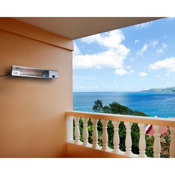 1500-Watt Infrared Wall-Mounted Electric Outdoor Heater with Remote