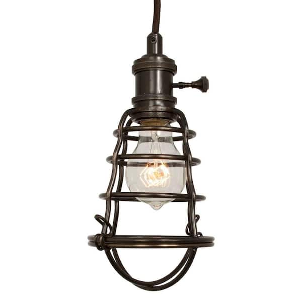 Home Decorators Collection 1-Light Aged Bronze Cage Pendant