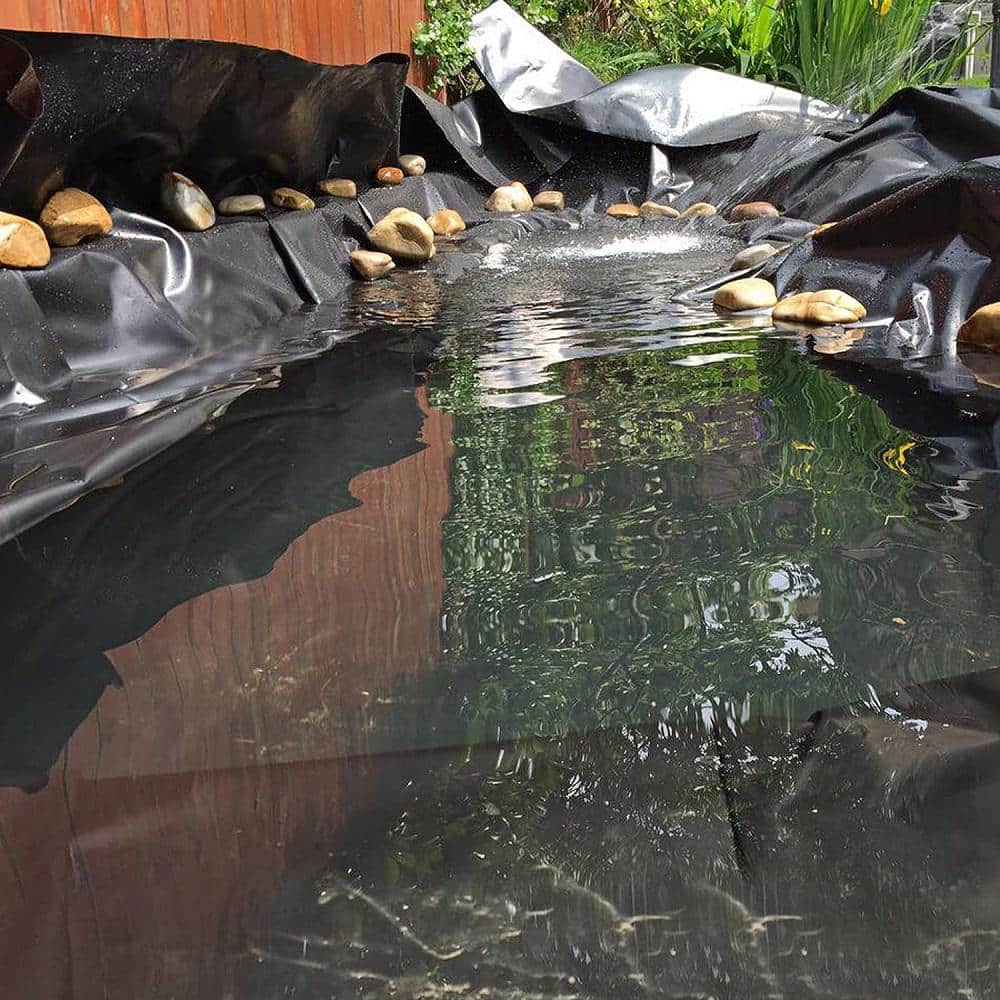 Black 7 x 10ft HDPE Pond Liner for Fish Ponds and Water Features