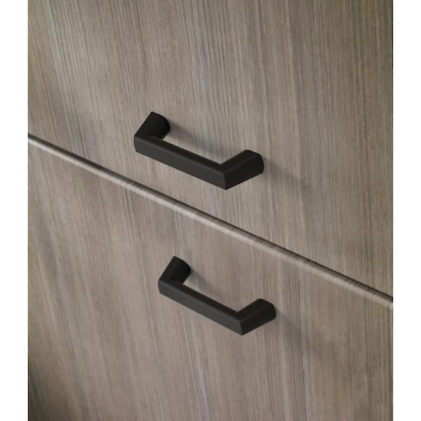 Soft Modern 3 in. (76 mm) Modern Matte Black Square Cabinet Drawer Pull