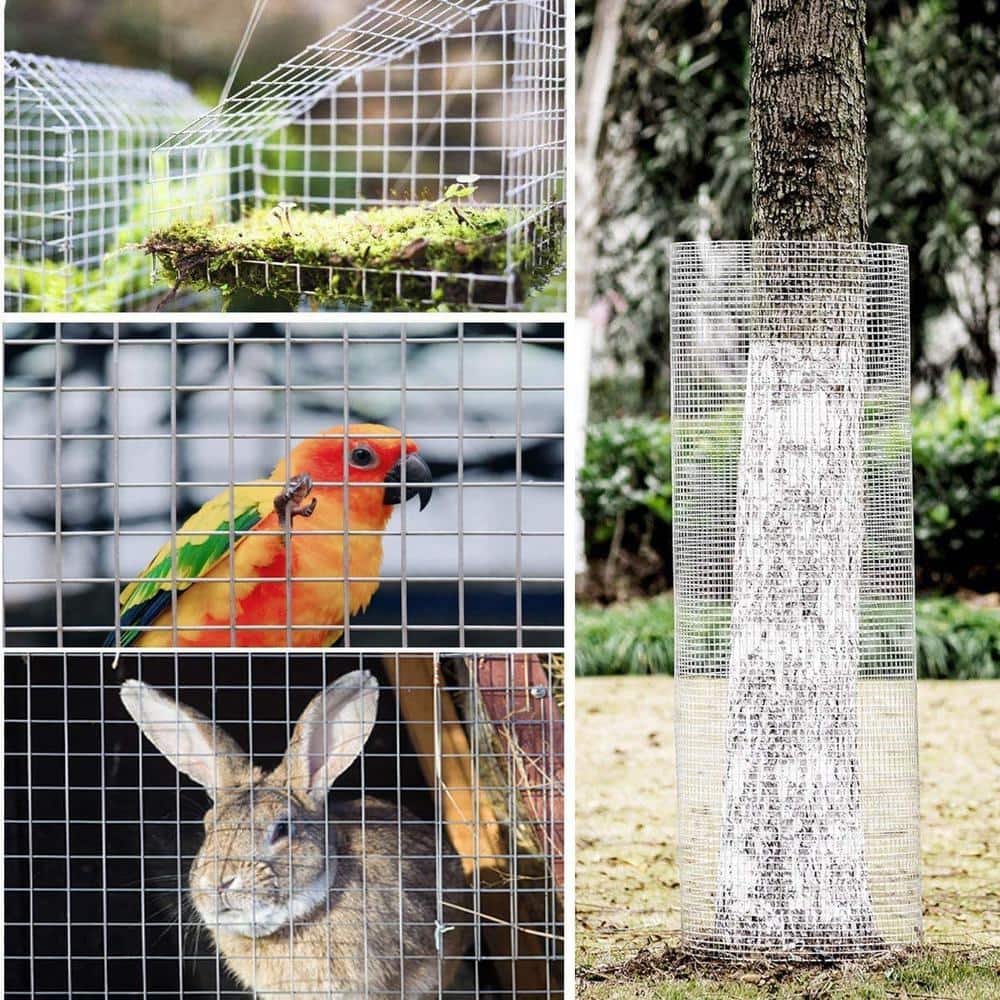 Galvanized Metal Chicken Wire Mesh for Garden and Security, 3' x 5'