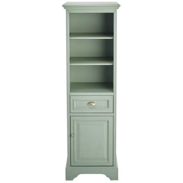 Home Decorators Collection Sadie 20 in. W x 64-1/2 in. H x 14 in. D Bathroom Linen Storage Cabinet in Antique Light Cyan