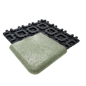 Bullnose Corner Paver  9 in. x 9 in. x 1.25 in. Moss Composite (1 Piece / 18 Linear in.)