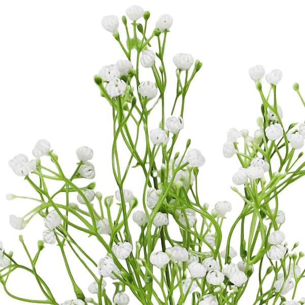 LIVING LUXURY 14 in. White Artificial Baby's Breath Gypsophila