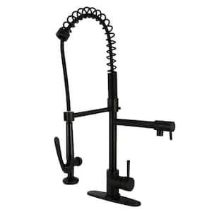 Concord Single-Handle Deck Mount Pre-Rinse Pull Down Sprayer Kitchen Faucet in Matte Black