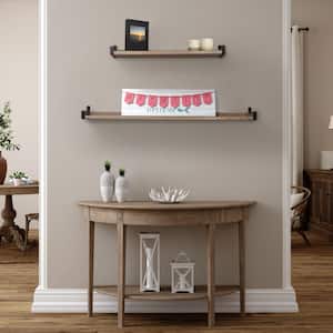 24 in. W x 5 in. D x 3.5 in. H Real Wood Farmhouse Collection Natural Driftwood Finish Decorative Wall Shelf