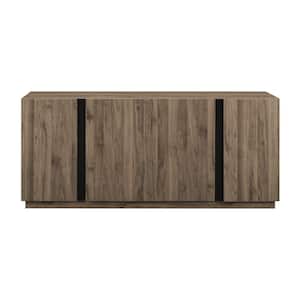 Slate Grey Wood and Metal Accent Modern 4-Door Sideboard