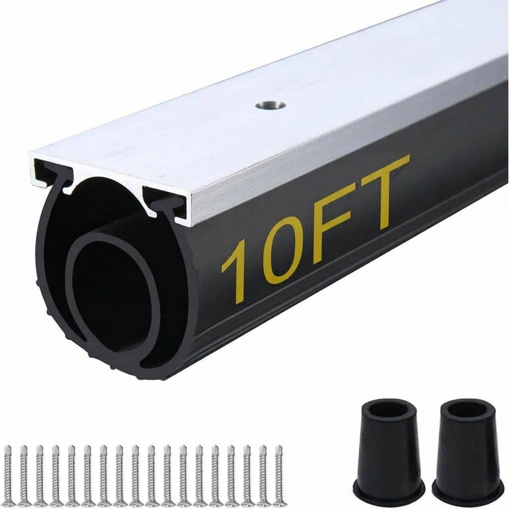 10ft L x 1-5/8in. ft. Universal Garage Door Bottom Seal Weatherproof Rubber with Aluminum Track Black Kit price history on PriceWatchPro