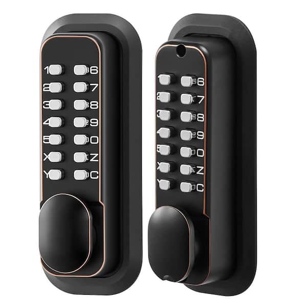 Mechanical Keyless Entry Door Lock, 4-7 Digits Code, 2.0 Code Upgrade, for Indoor or Outdoor, Oil-Rubbed Bronze