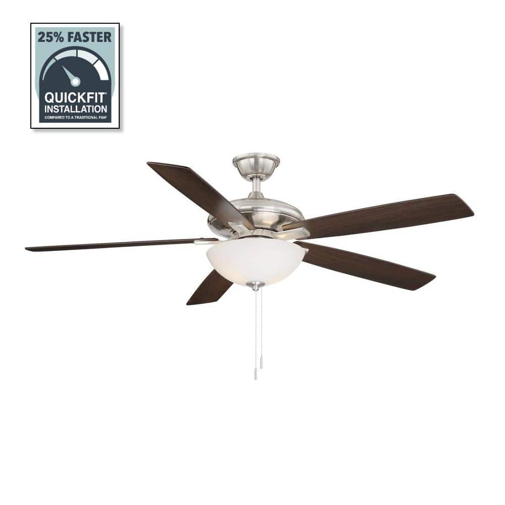 Hampton Bay Abbeywood 60 in. LED Brushed Nickel Ceiling Fan Hampton Bay Abbeywood 60 in. LED Brushed Nickel Ceiling Fan