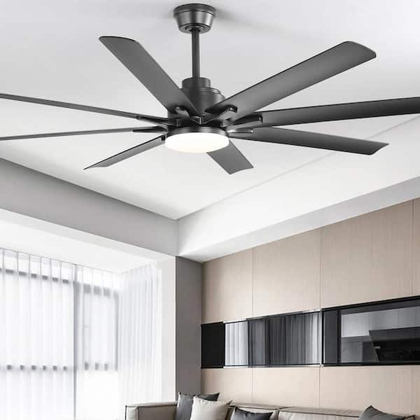 52 in. Indoor/Outdoor Black Smart Ceiling Fan with LED Light and Remote App Control