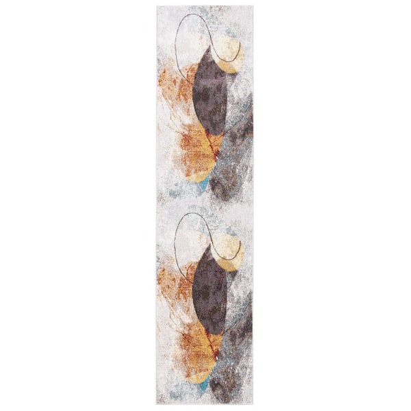 SAFAVIEH Aria 2 ft. x 8 ft. Ivory/Red Abstract Geometric Runner Rug ...