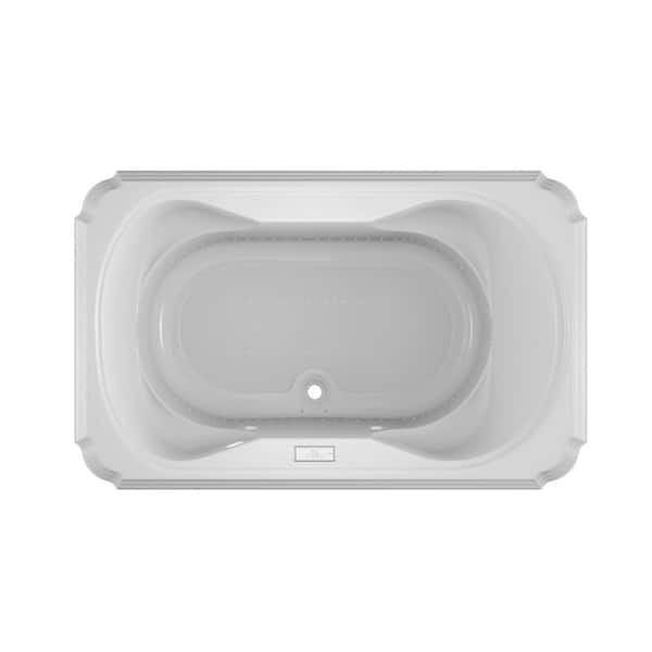 JACUZZI MARINEO PURE AIR 66 in. x 42 in. Rectangular Air Bath Bathtub with Center Drain in White